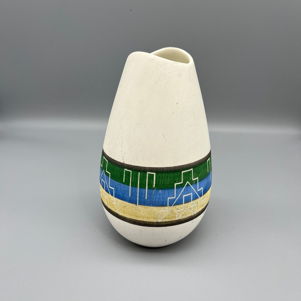 Handmade Ceramic Vase Native American Inspired Southwestern Geometric Design - Picture 6 of 10